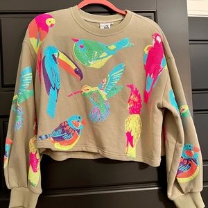Queen of Sparkles Neon Birds XS - EUC worn 1x